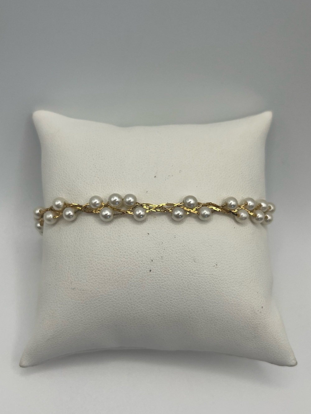 Vintage Napier Faux Pearl Braided Bracelet - Women Jewelry